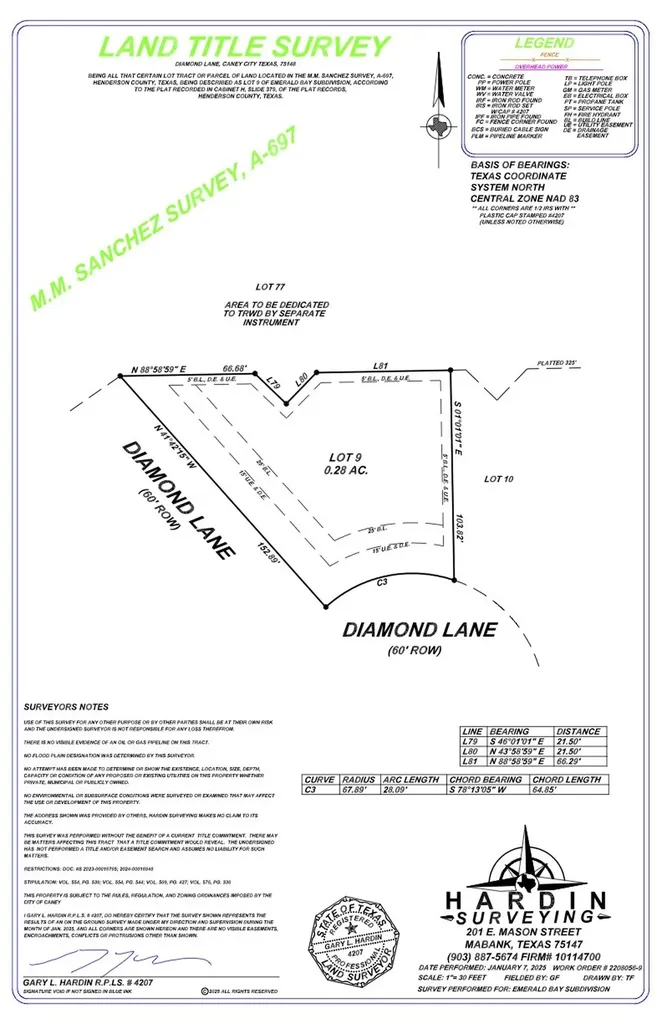 0 Diamond Lane Caney City TX 75148