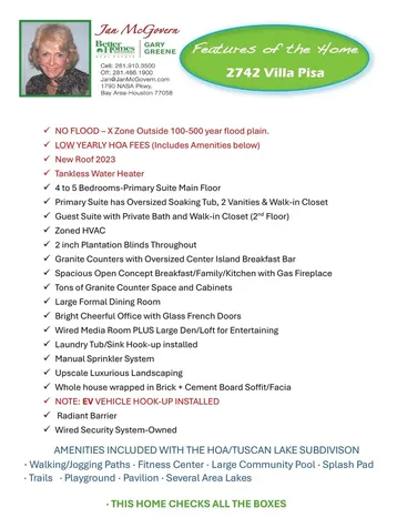 2742 Villa Pisa Lane League City TX 77573