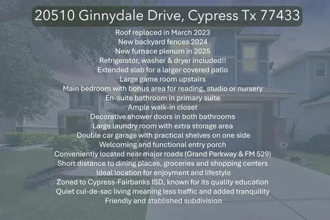 20510 Ginnydale Drive Cypress TX 77433