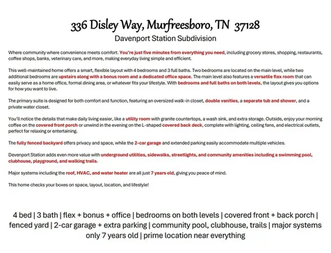 336 Disley Way Murfreesboro TN 37128