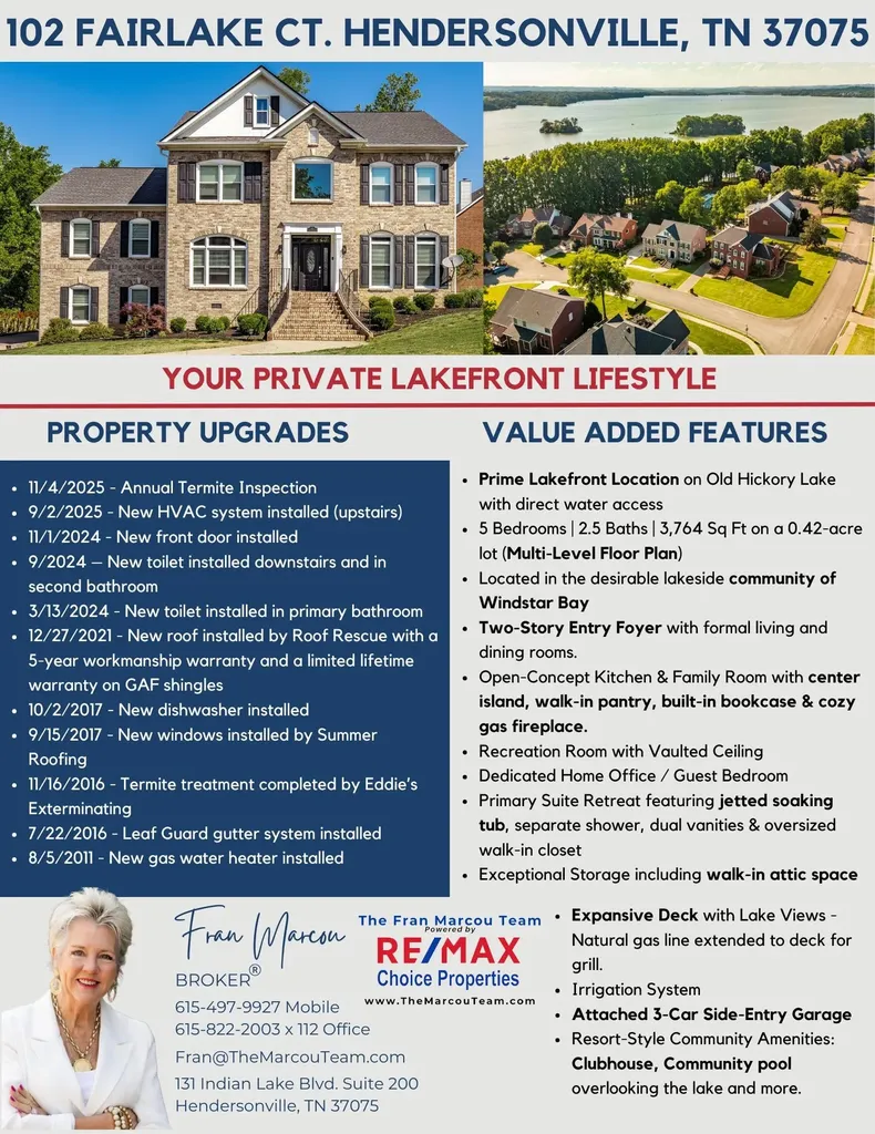 102 Fairlake Court Hendersonville TN 37075