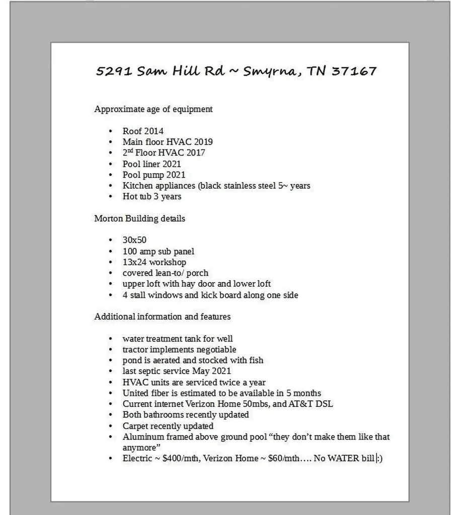 5291 Sam Hill Road Smyrna TN 37167
