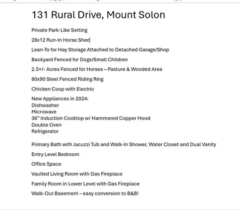 131 Rural Drive Mount Solon VA 22843