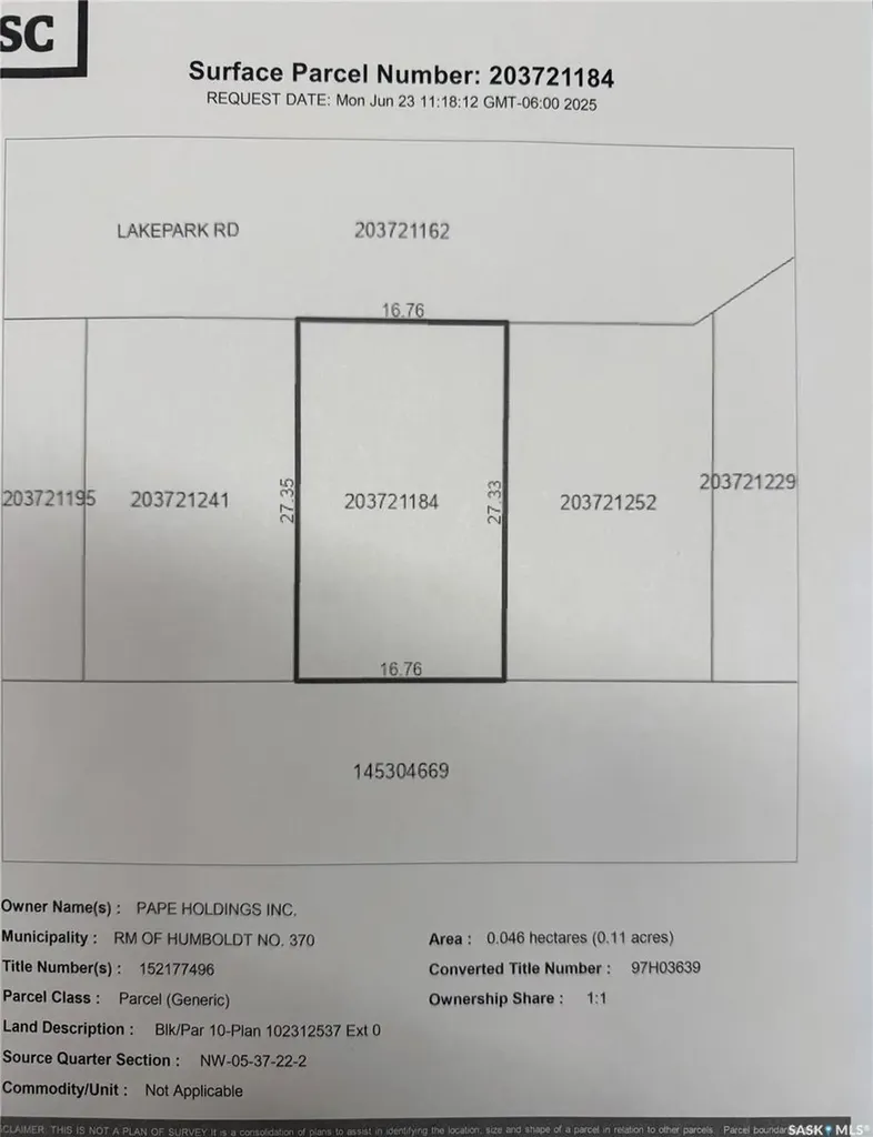 10 Lakepark Road Humboldt Rm No. 370 SK S0K 2A0