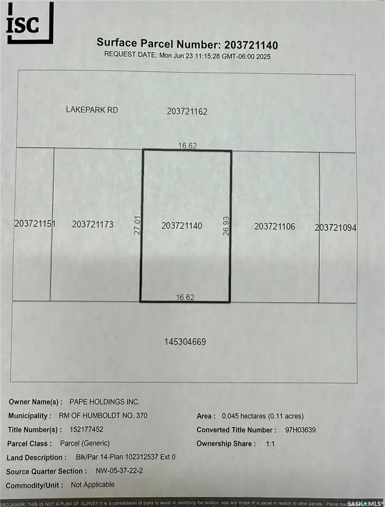 14 Lakepark Road Humboldt Rm No. 370 SK S0K 2A0