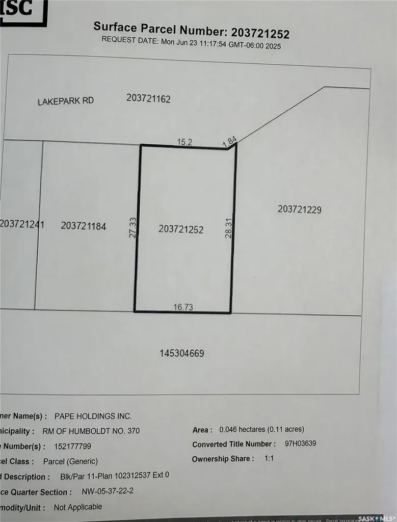 12 Lakepark Road Humboldt Rm No. 370 SK S0K 2A0