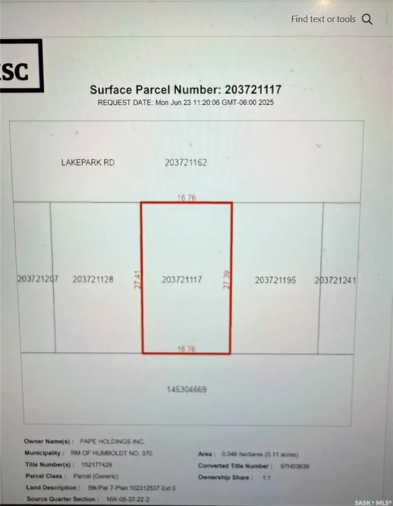 7 Lakepark Road Humboldt Rm No. 370 SK S0K 2A0