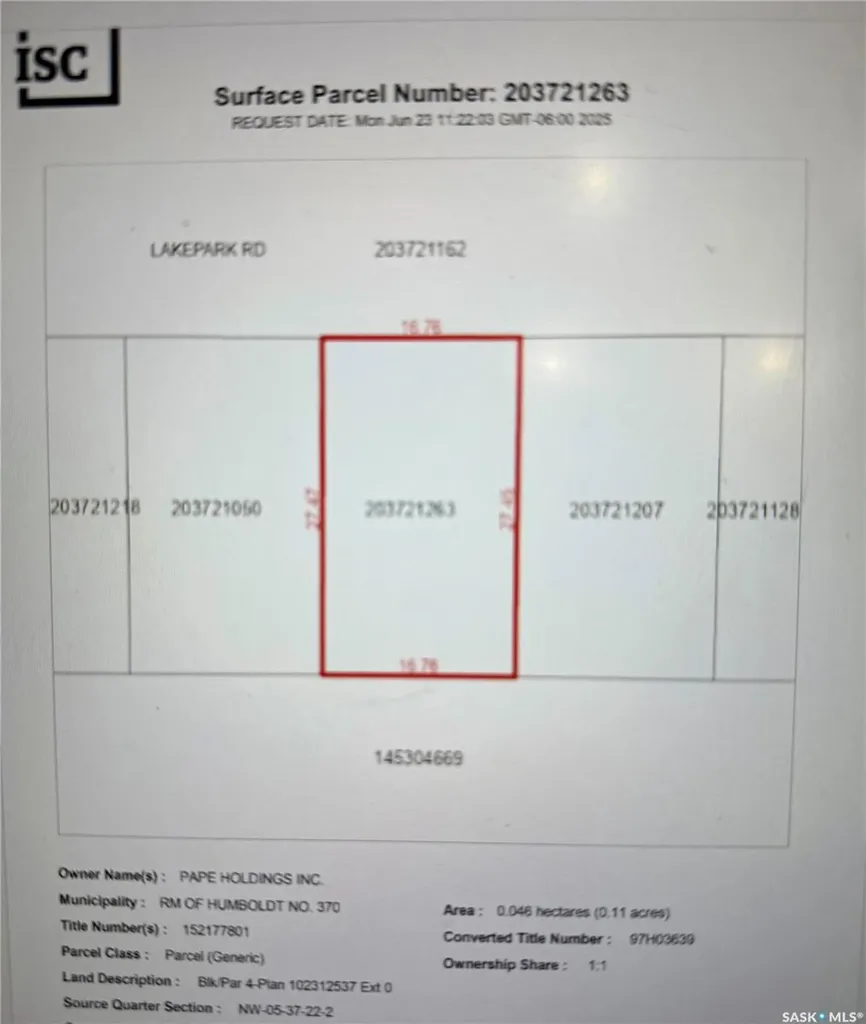 4 Lakepark Road Humboldt Rm No. 370 SK S0K 2A0