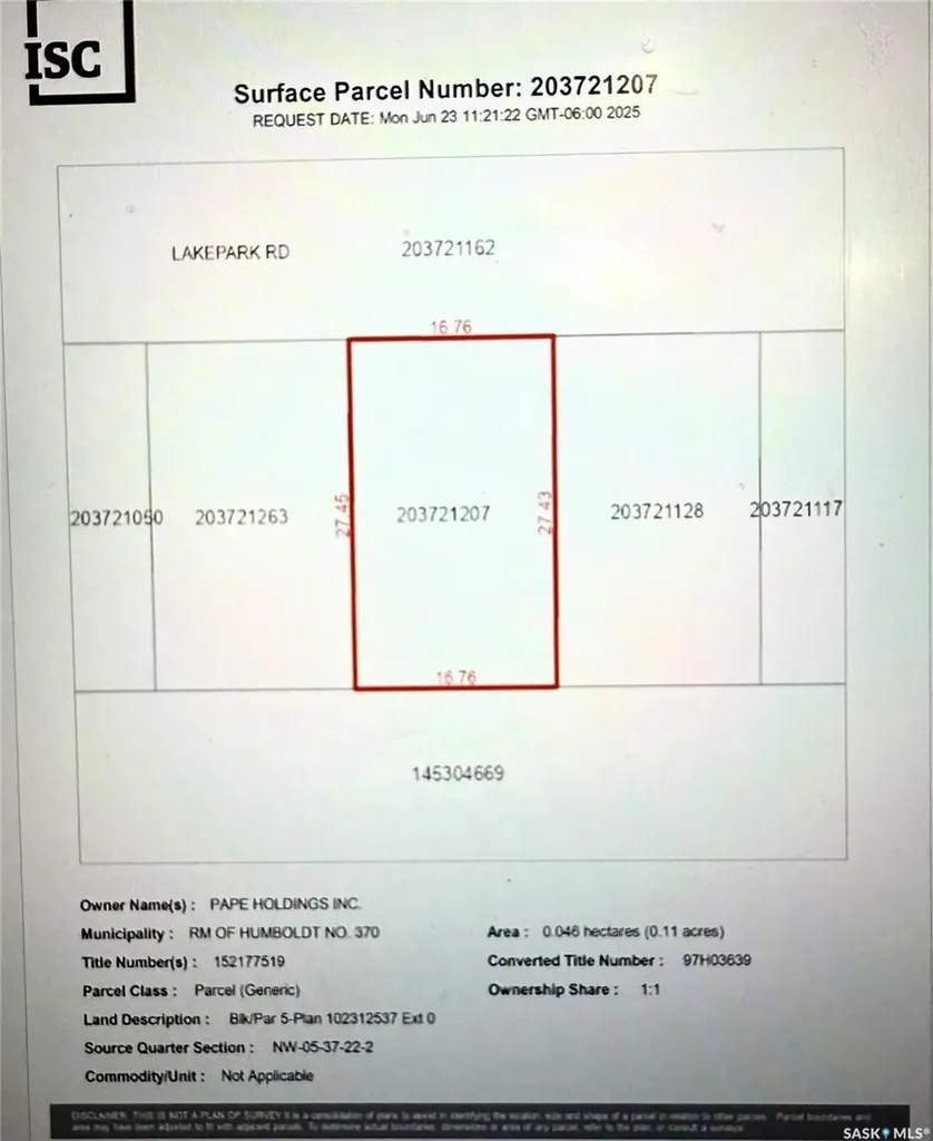 5 Lakepark Road Humboldt Rm No. 370 SK S0K 2A0