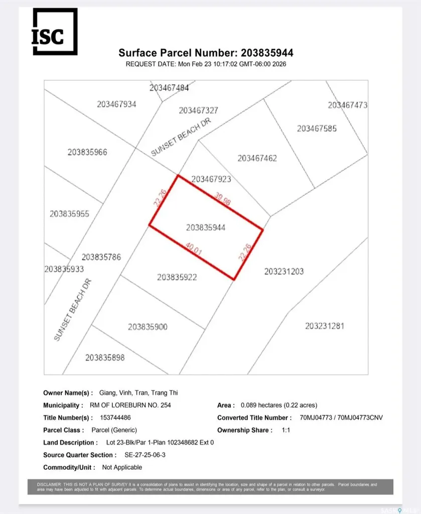 418 Sunset Beach Drive Loreburn Rm No. 254 SK S0H 2S0