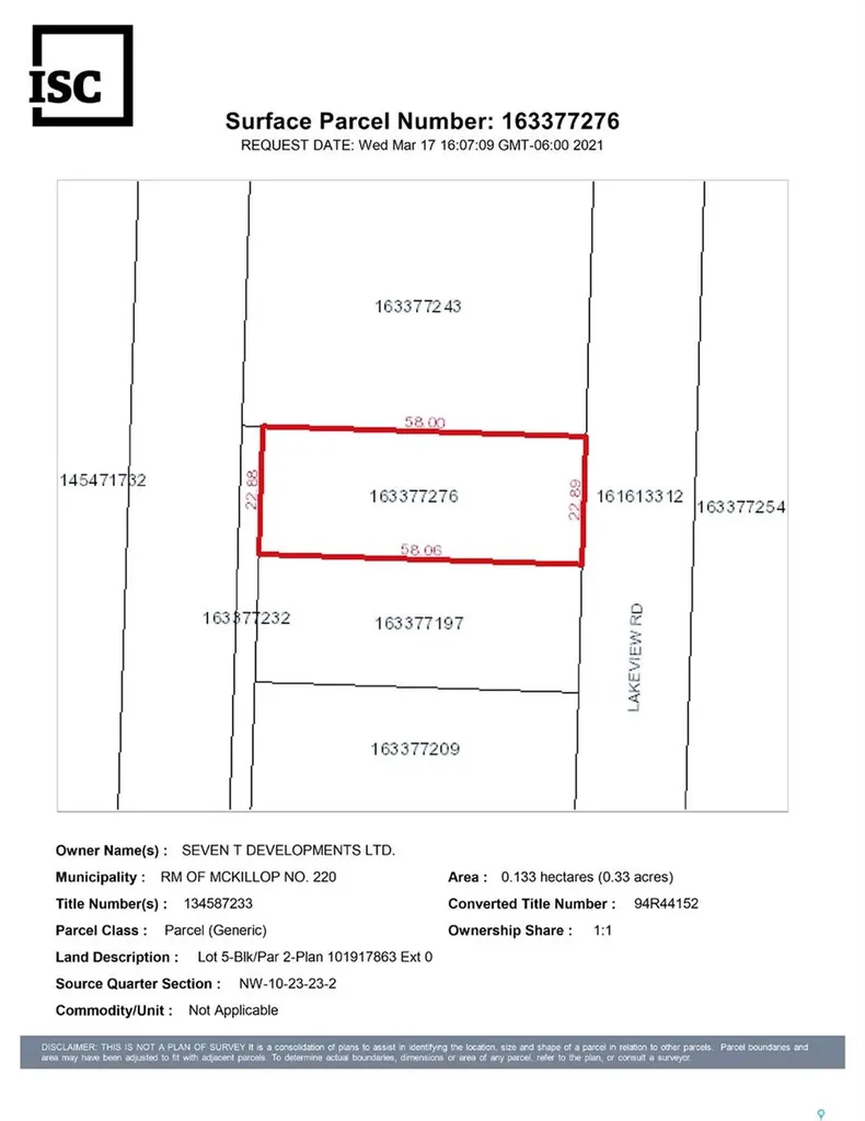 5 Lakeview Road Mckillop Rm No. 220 SK S0G 0L0