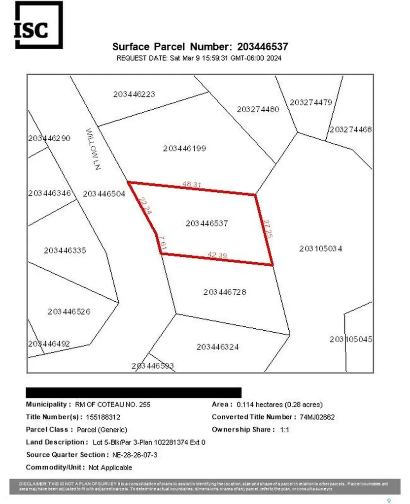 9 Willow Lane Coteau Rm No. 255 SK S0L 2E0
