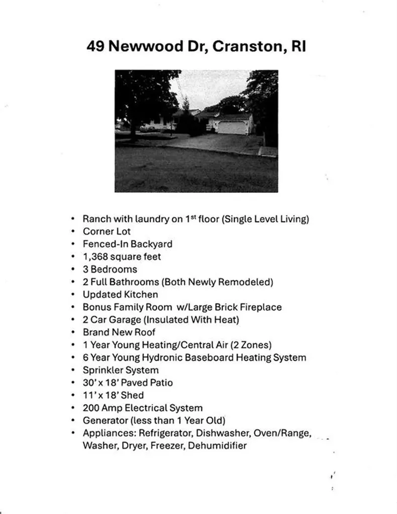 49 Newwood Drive Cranston RI 02920
