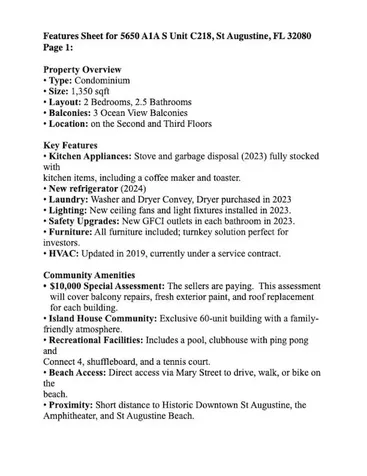 5650 A1a S C218 St Augustine FL 32080