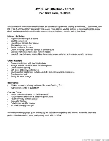 4213 SW Utterback Street Port St Lucie FL 34953
