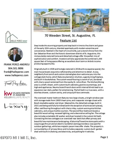 70 Weeden Street St. Augustine FL 32084
