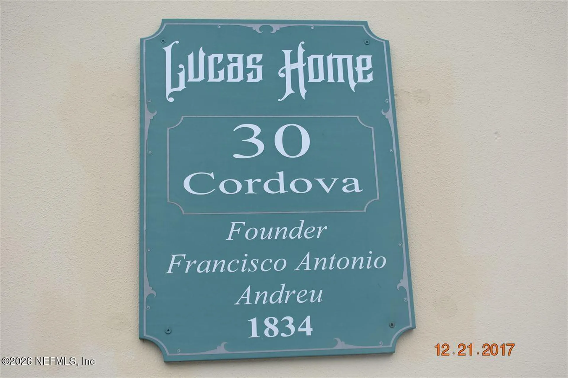 30 Cordova Street St. Augustine FL 32084