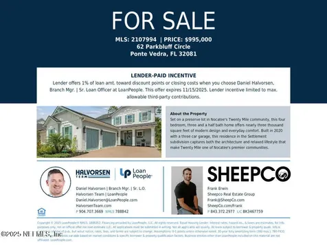 62 Parkbluff Circle Ponte Vedra FL 32081