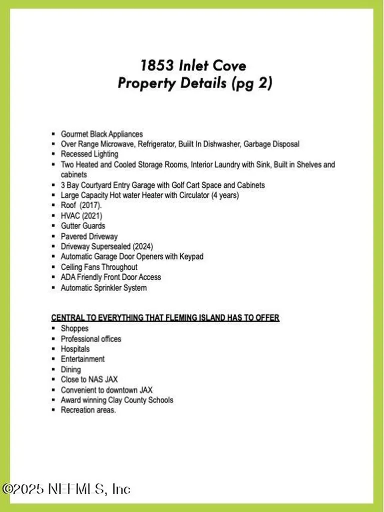 1853 Inlet Cove Court Fleming Island FL 32003