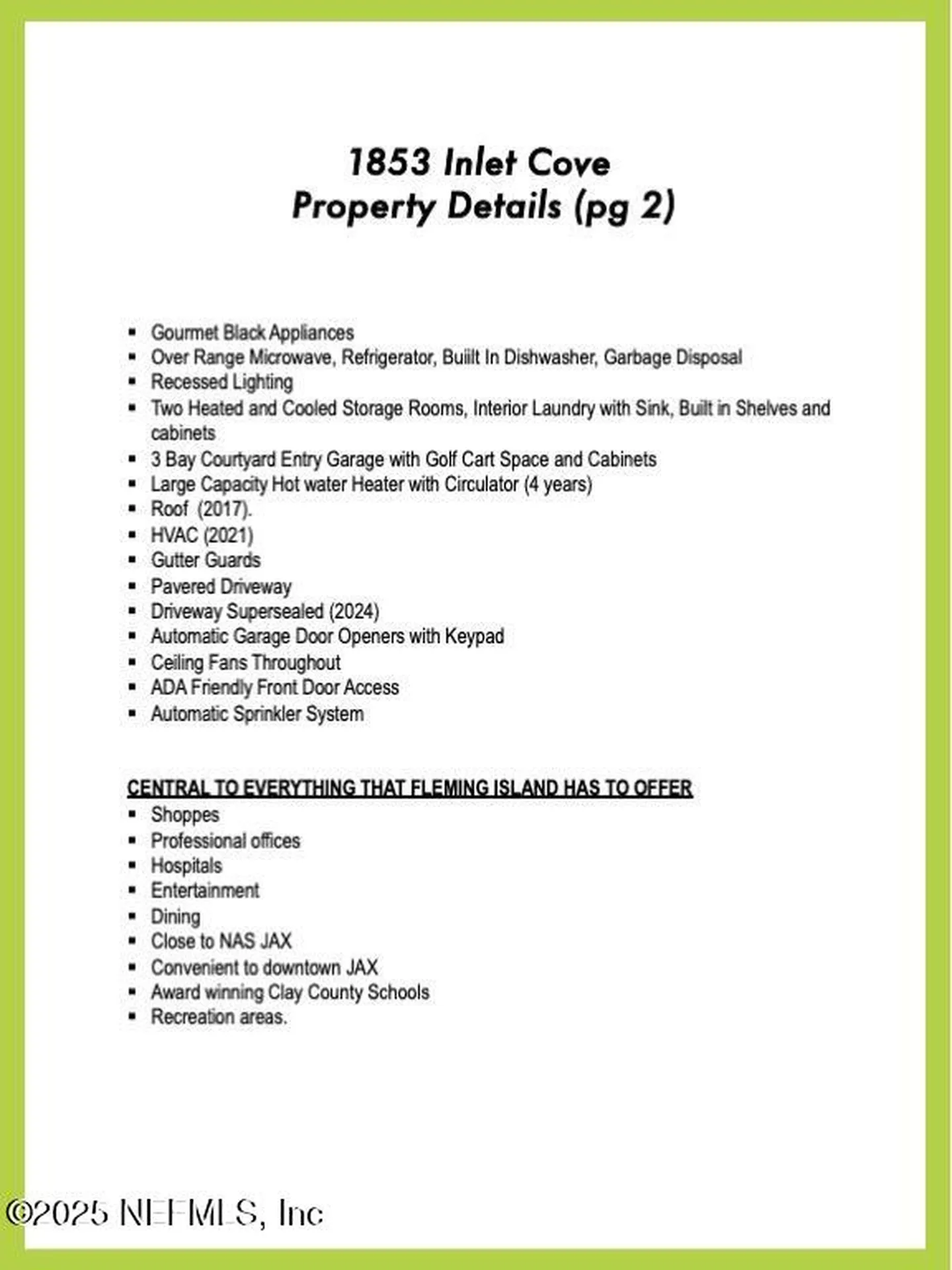 1853 Inlet Cove Court Fleming Island FL 32003