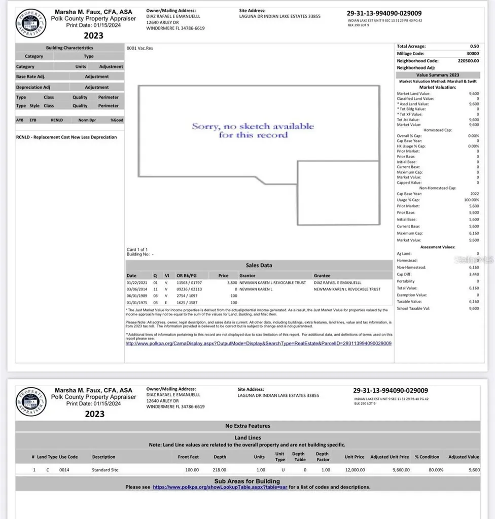0 Laguna Drive Indian Lake Estates FL 33855