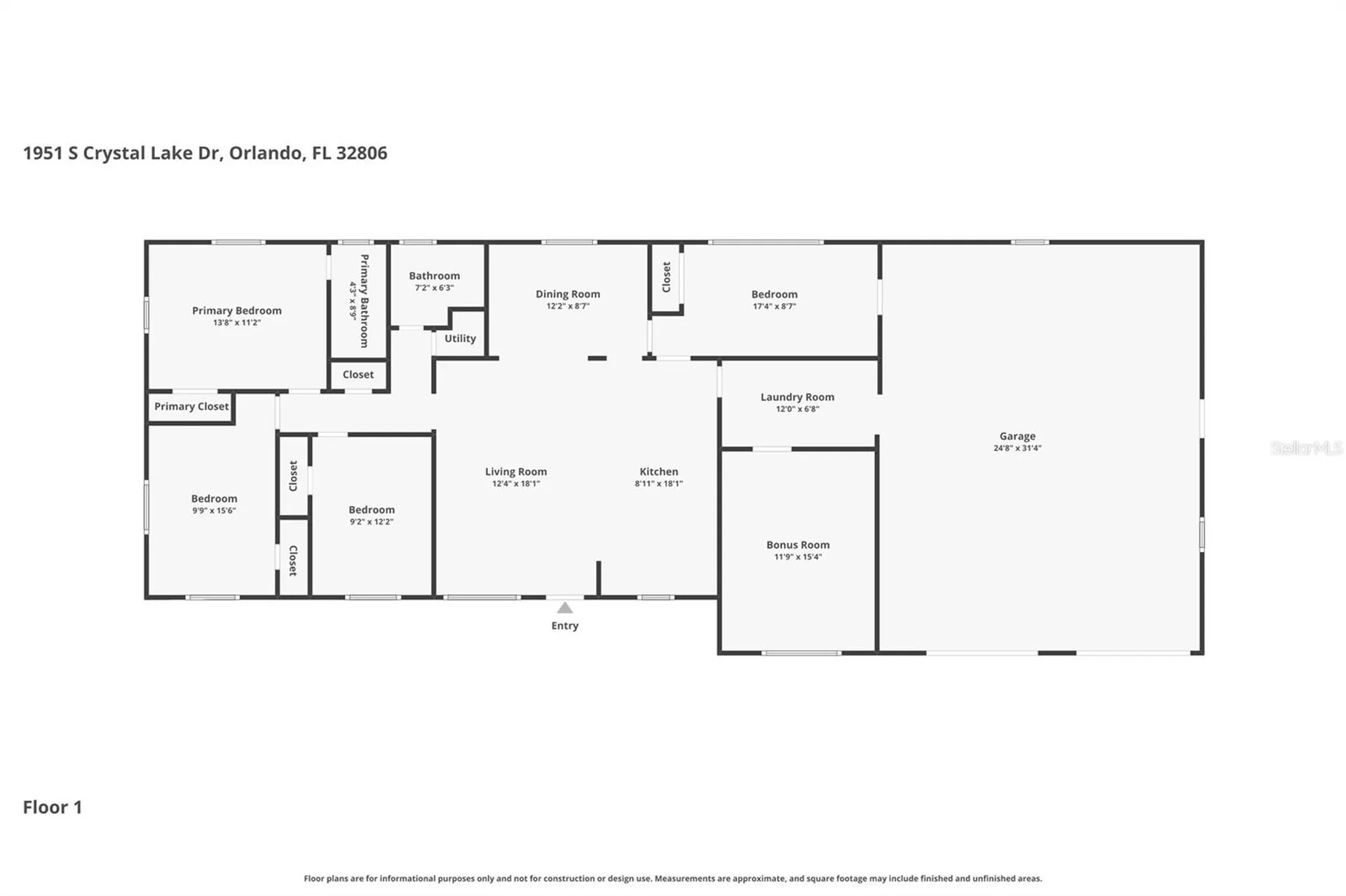 1951 S Crystal Lake Drive Orlando FL 32806