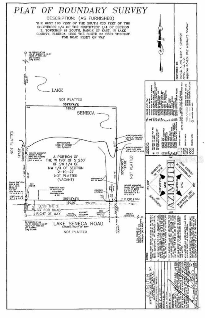 Lake Seneca Road Eustis FL 32736