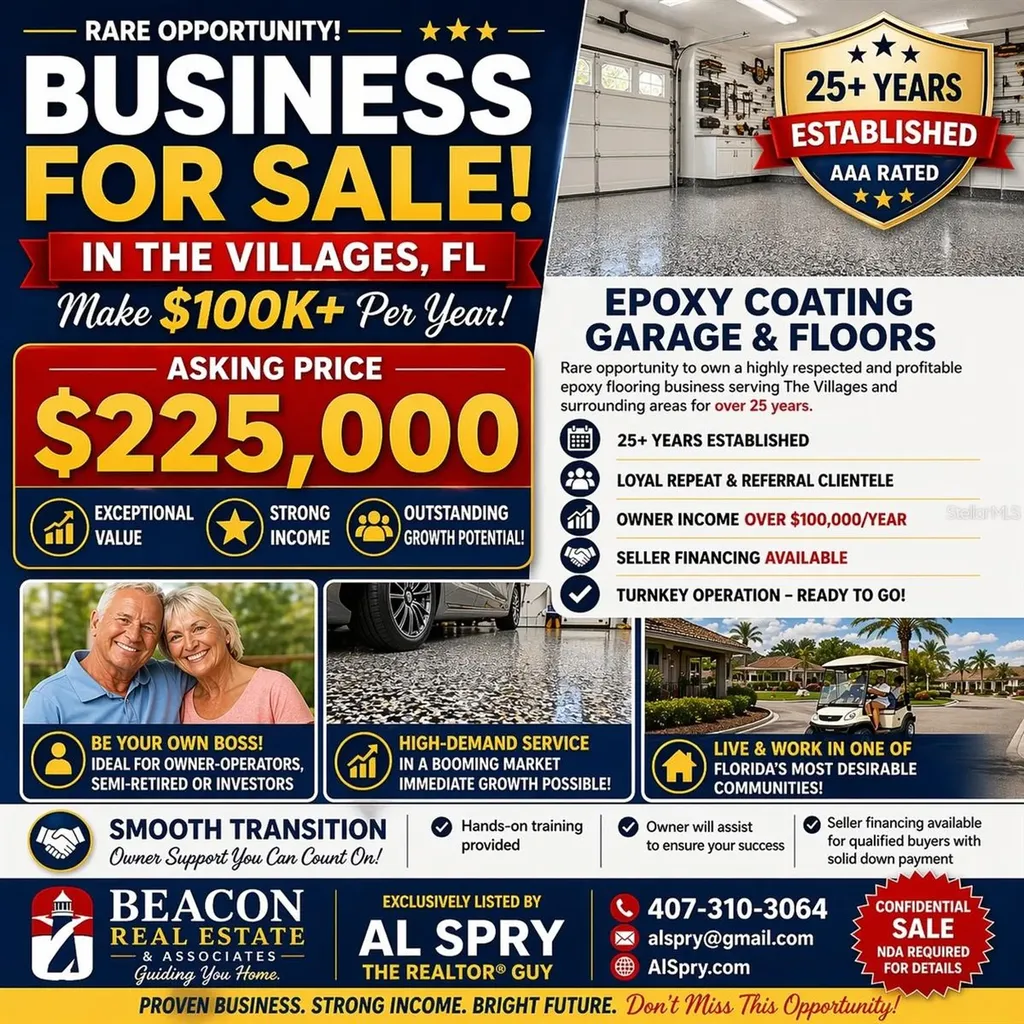 Epoxy Coating Flooring Business The Villages FL 32163