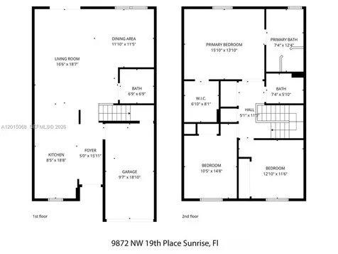 9872 NW 19th Place Sunrise FL 33322