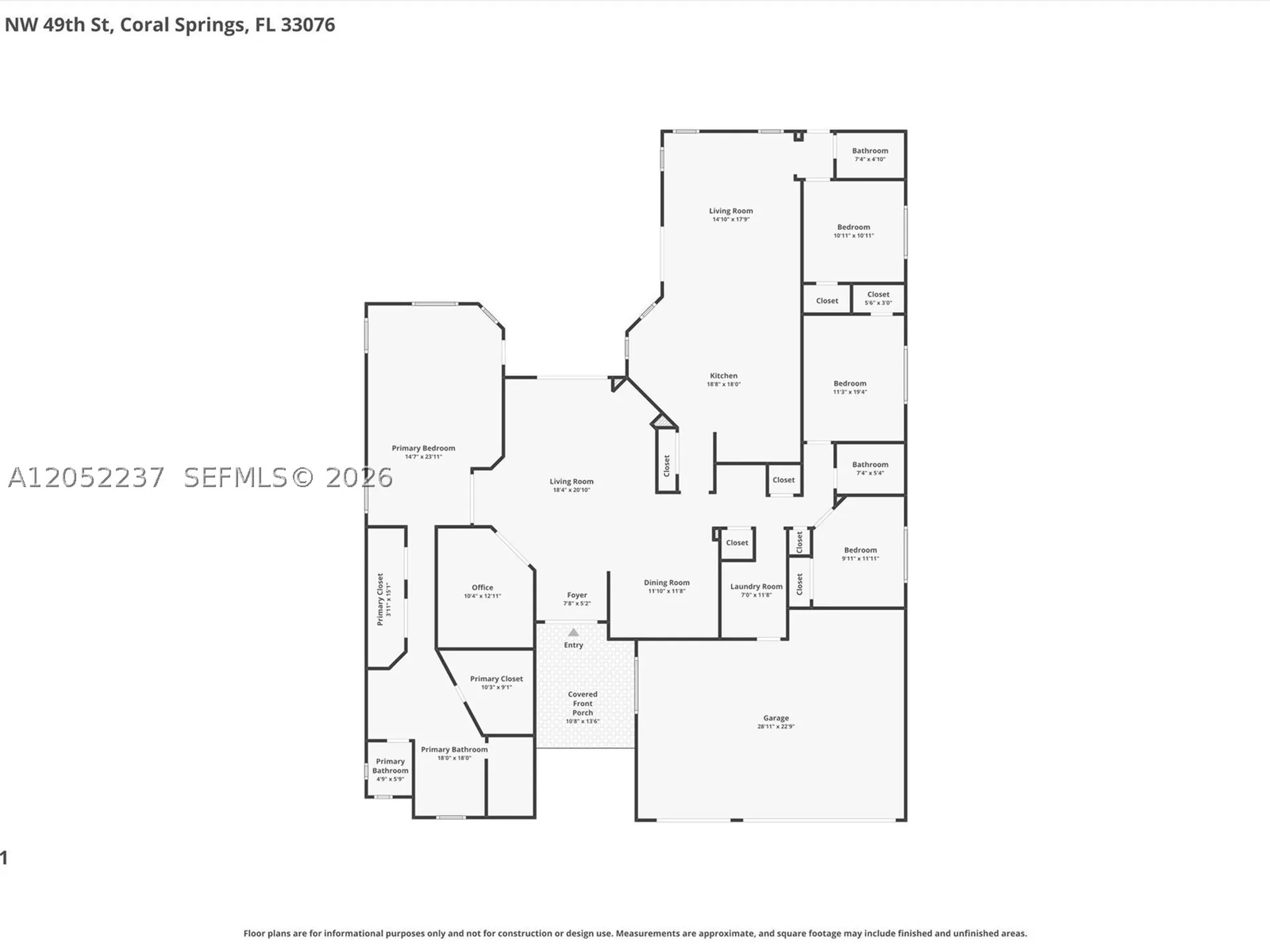 12307 NW 49th Street Coral Springs FL 33076