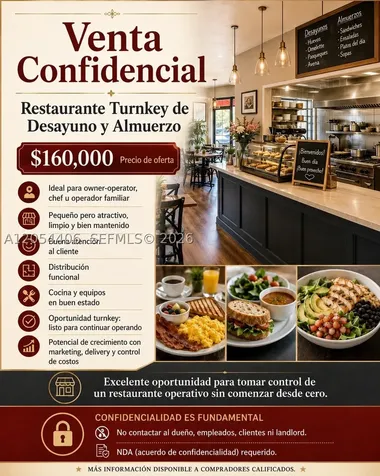 Confidential Turnkey Breakfast & Lunch Restaurant Miami FL 33165
