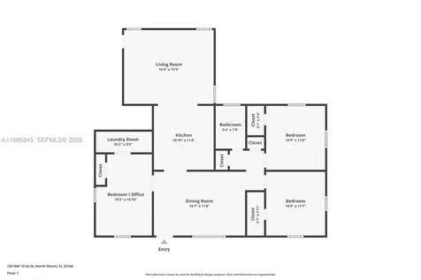 125 NW 121st Street North Miami FL 33168