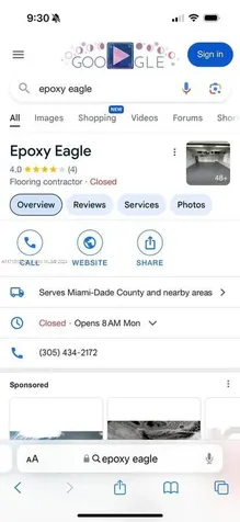 Concrete Coating & Epoxy Flooring Company Unincorporated Dade FL 33174