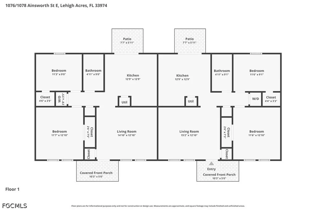 1076/1078 Ainsworth Street E Lehigh Acres FL 33974