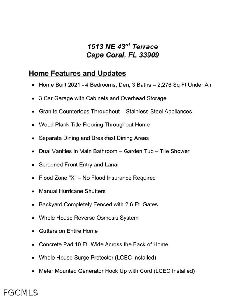 1513 NE 43rd Terrace Cape Coral FL 33909