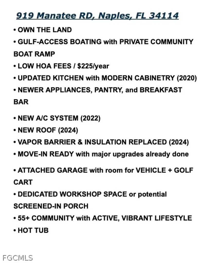 919 Manatee Road Naples FL 34114