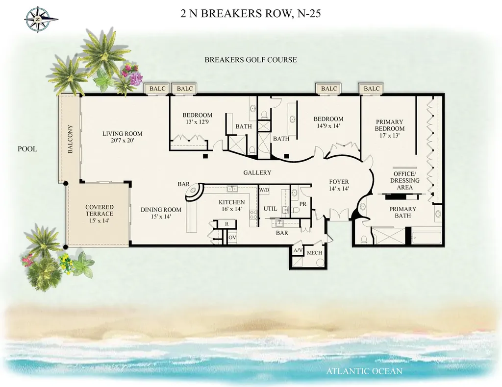 2 N Breakers Row Palm Beach FL 33480