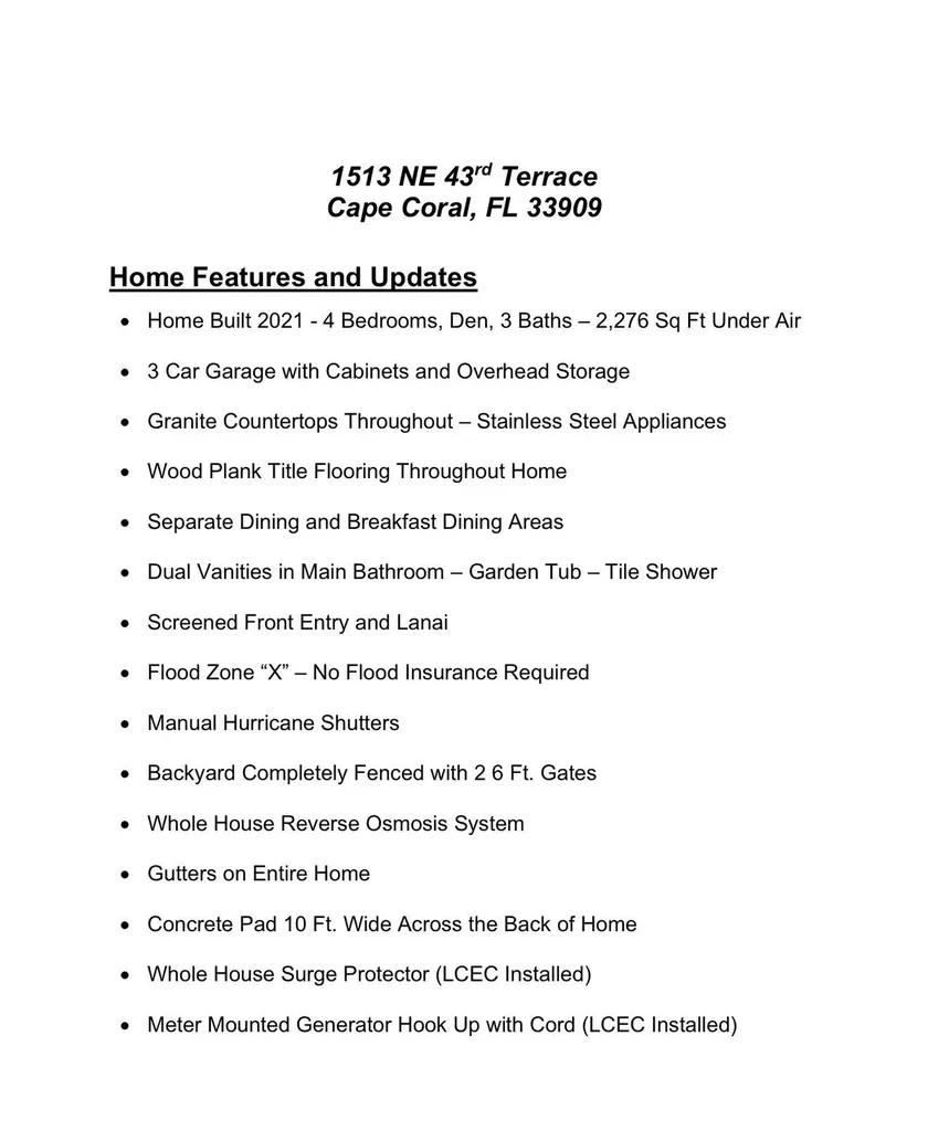 1513 NE 43rd Terrace Cape Coral FL 33909