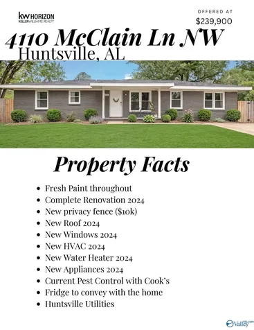 4110 Mcclain Lane NW Huntsville AL 35810