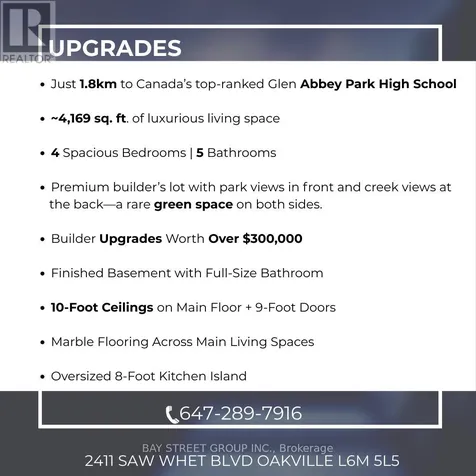 2411 Saw Whet Boulevard Oakville (ga Glen Abbey) ON L6M 5L5