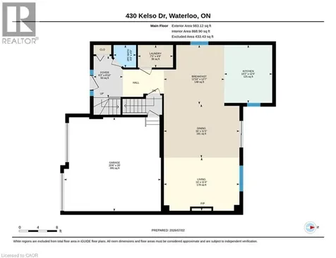 430 Kelso Drive Waterloo ON N2V 2S5