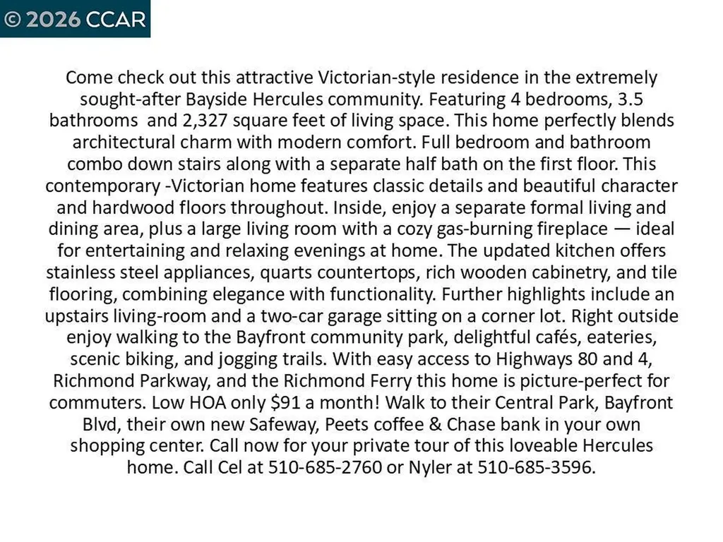 2072 Drake Lane Hercules CA 94547