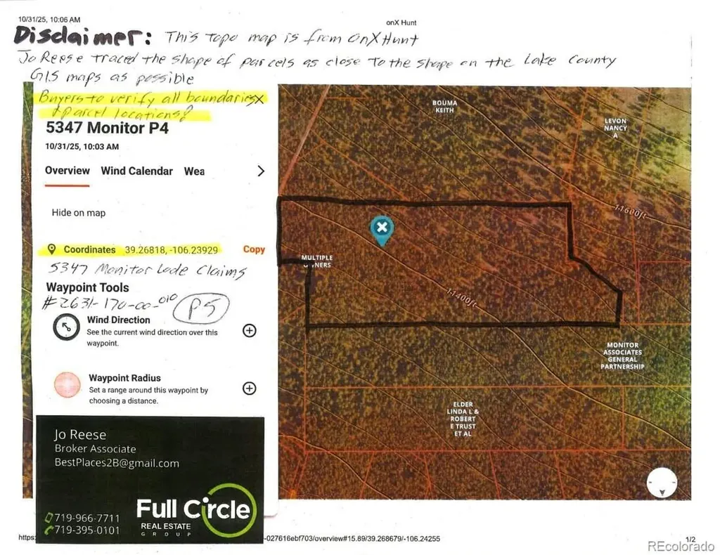 5347 Monitor Lode Claims Leadville CO 80461