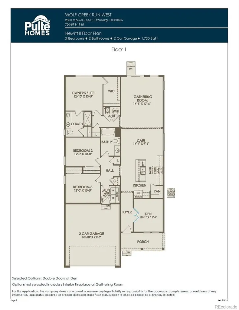 2722 Mosker Street Strasburg CO 80136