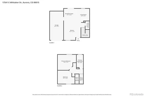 17541 E Whitaker Drive Aurora CO 80015