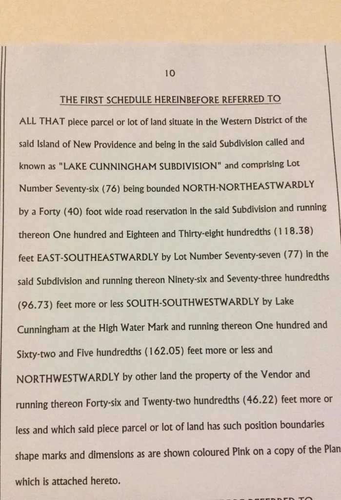 Lake Cunningham Estates L New Providence Paradise Island BS