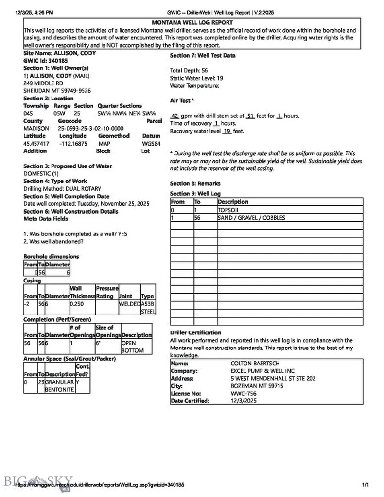 Tbd Elser Lane Sheridan MT 59749