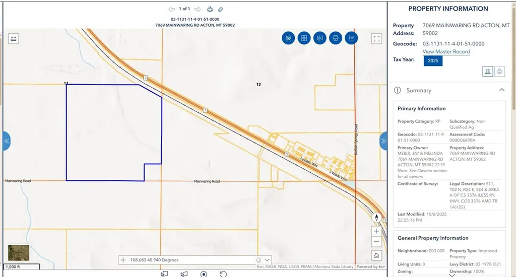 7069 Mainwaring Acton MT 59002