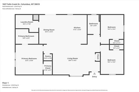 1027 Falls Creek Drive Columbus MT 59019