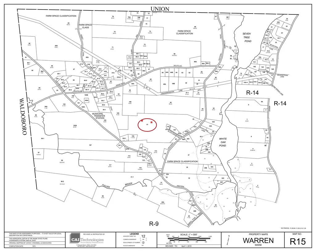 Map R15 Lot 41 Black Swan Lane Warren ME 04864